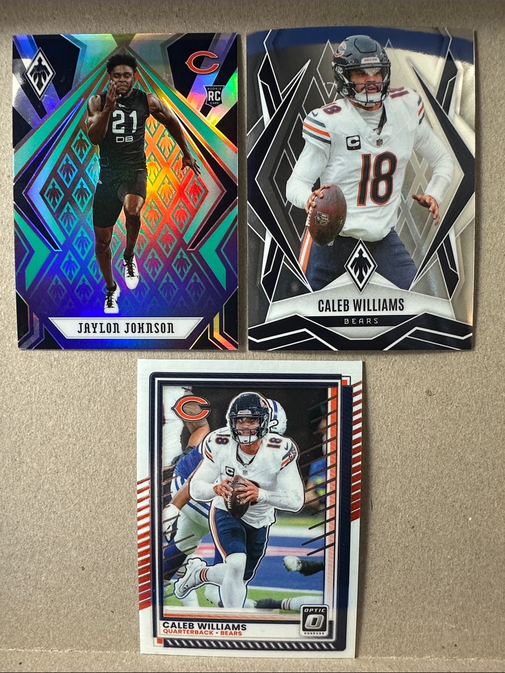 Caleb Williams Bears w/ Rookie cards of Loveland, Odunze, Burden, Kmet, Johnson - Picture 6 of 15